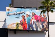The 'Minecraft' skyscraper billboard campaign at Hollywood & Highland in Hollywood, California, in general, on April 4, 2025. (Photo by AaronP/Bauer-Griffin/GC Images)